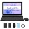 Tableta Android PRITOM 15 de 10,1 inch, 16 GB de RAM, 64 GB de ROM, con funda con teclado y bolígrafo, cámara doble, batería de 8MP, 6000mAh, regalo Ideal para la escuela y el día a día